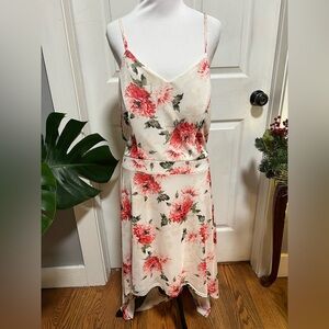 No Boundaries Cream and Red Floral Midi Dress XXL/2XG (19)